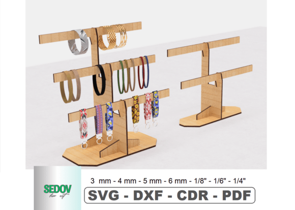 Bracelet and Keychain Stand Laser Cut