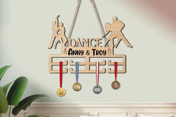 Couple Dance Man Woman SVG Medal Display Laser Cutting Stands