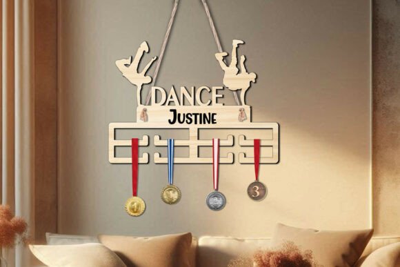 HipHop Dance Man SVG Medal Display Sport Laser Cutting Stands
