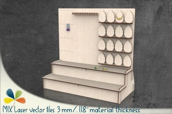 Large Jewelry Display Stand Pegboard for Laser Cutting Stands