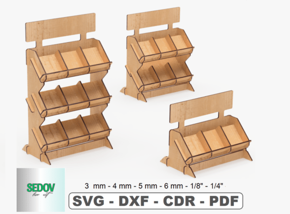 Laser Cut Retail Display Stand 3 Sizes for Modern Stands