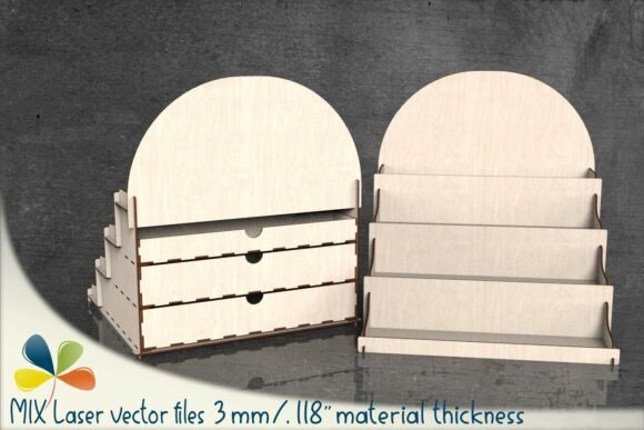 Laser Display Stand with Drawers 3mm for Modern Stands