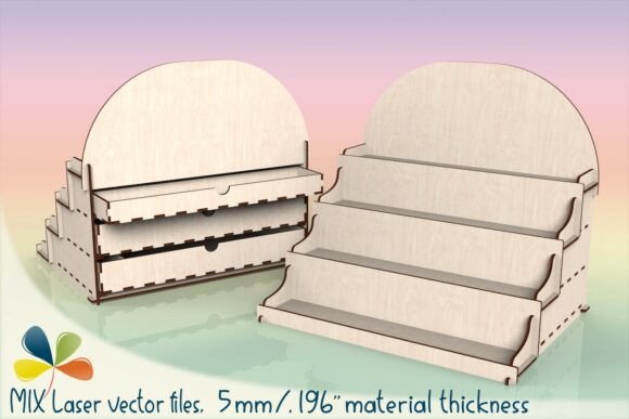 Laser Display Stand with Drawers 5mm for Laser Cutting Stands