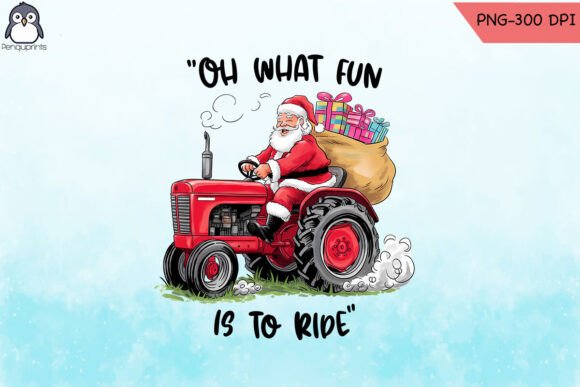 Oh What Fun Santa Tractor Christmas PNG Graphics and Crafts Review