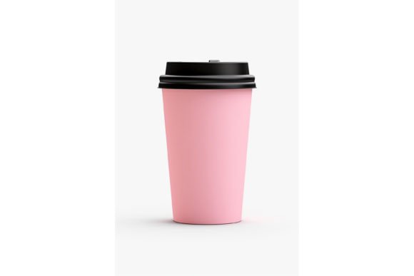 Pink Paper Cup Mockup for Graphics and Coffee Cups