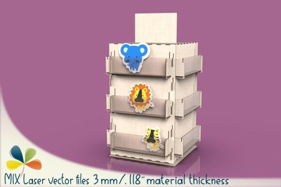 Rotating Display Stand Laser Cutting SVG