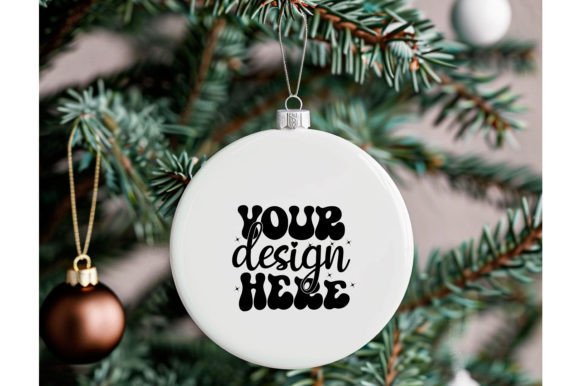 Round Christmas Ornament Mockup for Graphics & Christmas Amp