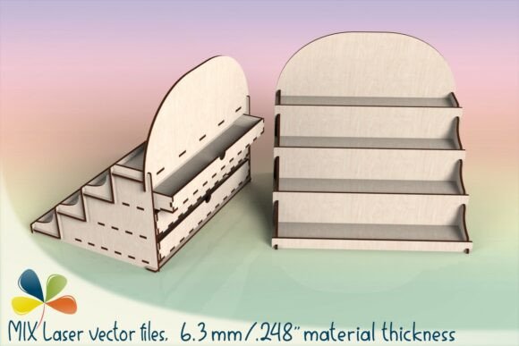 Sturdy Display Stand SVG with Drawer for Laser Cutting Stands