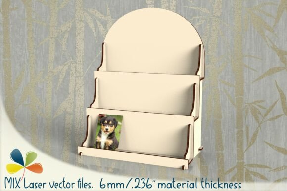 Three-Tier Display Stand for Cards, 6mm Laser Cutting Stands