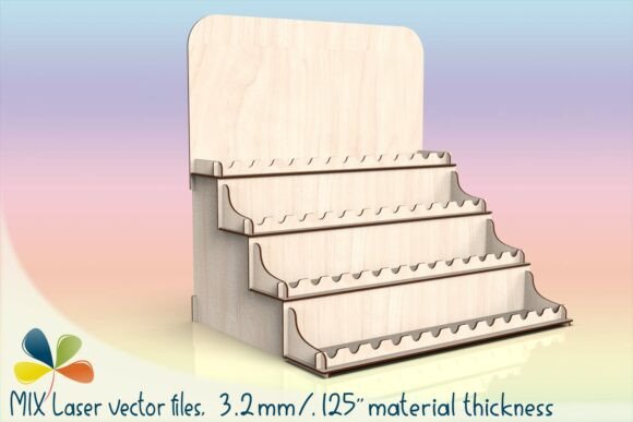 Tiered Display Shelf Laser Cut SVG for Stands