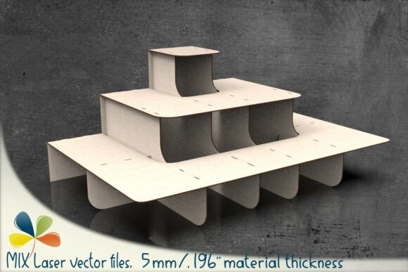Tiered Display Stand for Laser Cut SVG