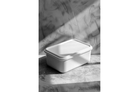 White Disposable Lunch Box Mockup for Food Packaging Graphics